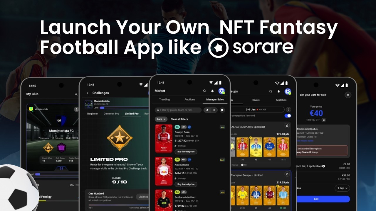 Launch Your Own NFT Fantasy Football App Like Sorare in 2025 | App Development Guide