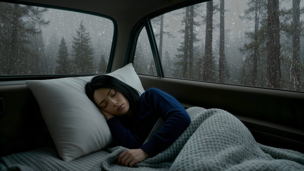 НЕ МЕШАЙТЕ СНУ 😴 Звук сильного дождя, бьющего по стеклу окна, с раскатами грома для хорошего сна 🌧️