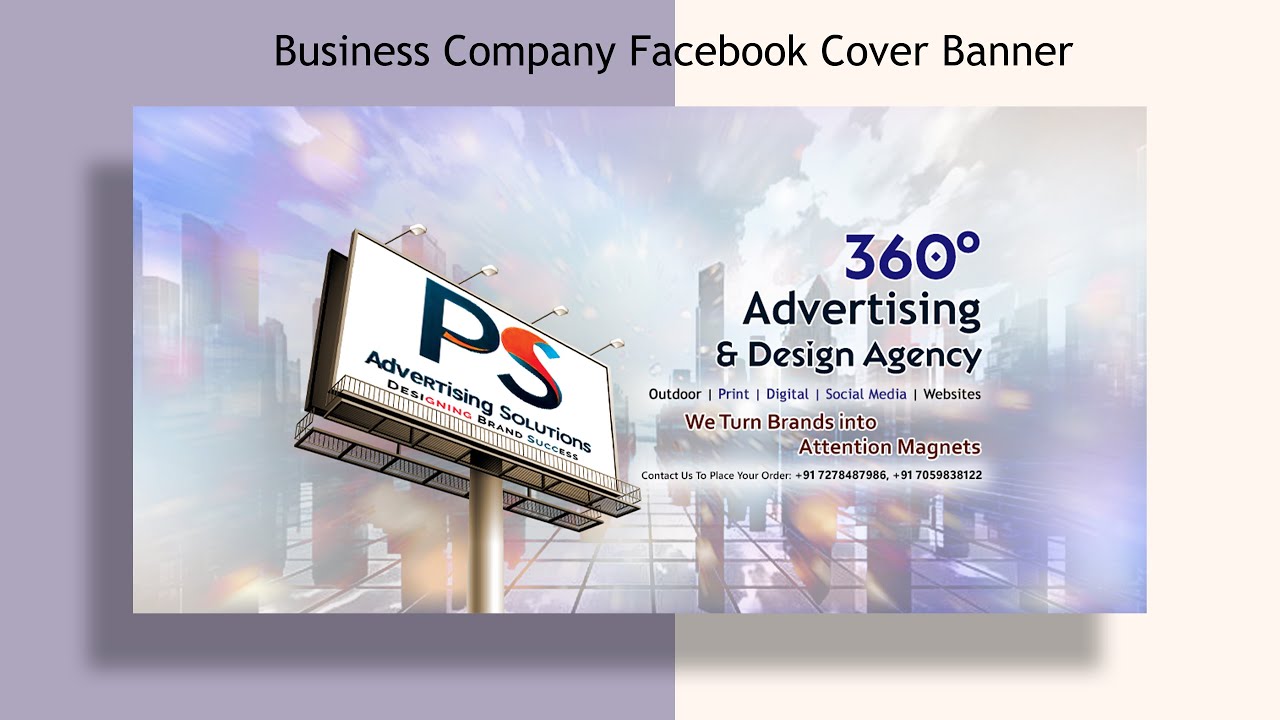 Business Facebook Cover Banner Design | Company Facebook Cover Page Design | Photoshop Tutorial