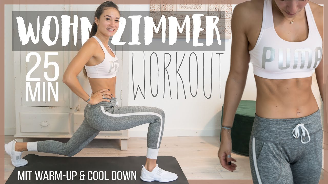 Wohnzimmer Hiit Workout - Bauch Beine Po und Oberkörper - mit Aufwärmen und Cool Down