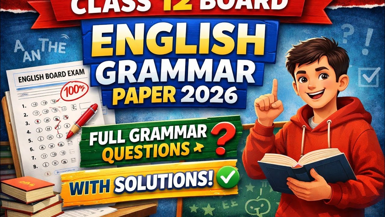 Class 12 Board English Grammar Paper 2026 | Full Grammar Questions with Solutions | 12th English
