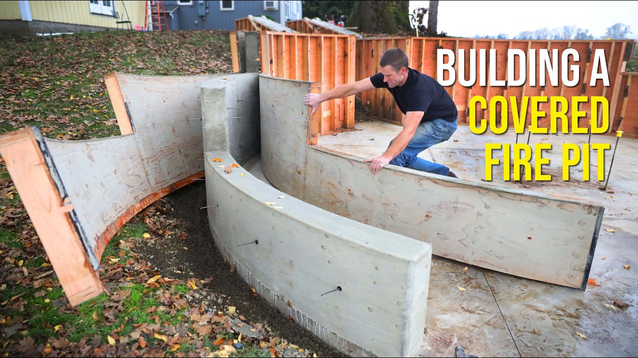 Curved Concrete Retaining Wall (Covered Fire Pit Build Ep. 2)
