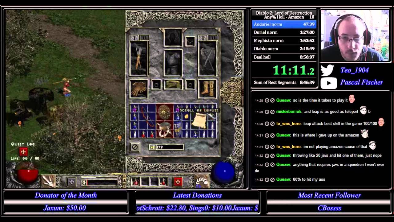 Diablo 2 LoD Hell any% RTA Amazon Speedrun 7:54:11 [WR]