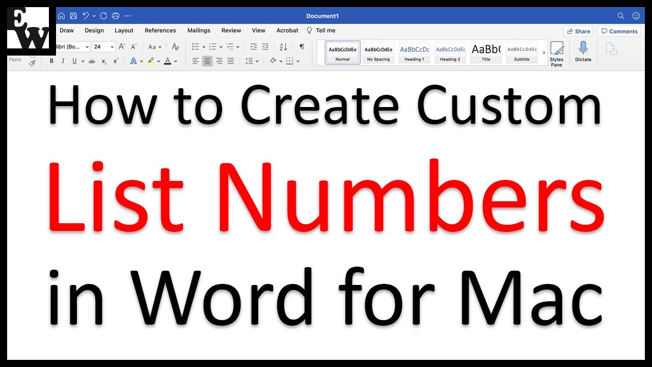 How to Create Custom List Numbers in Word for Mac
