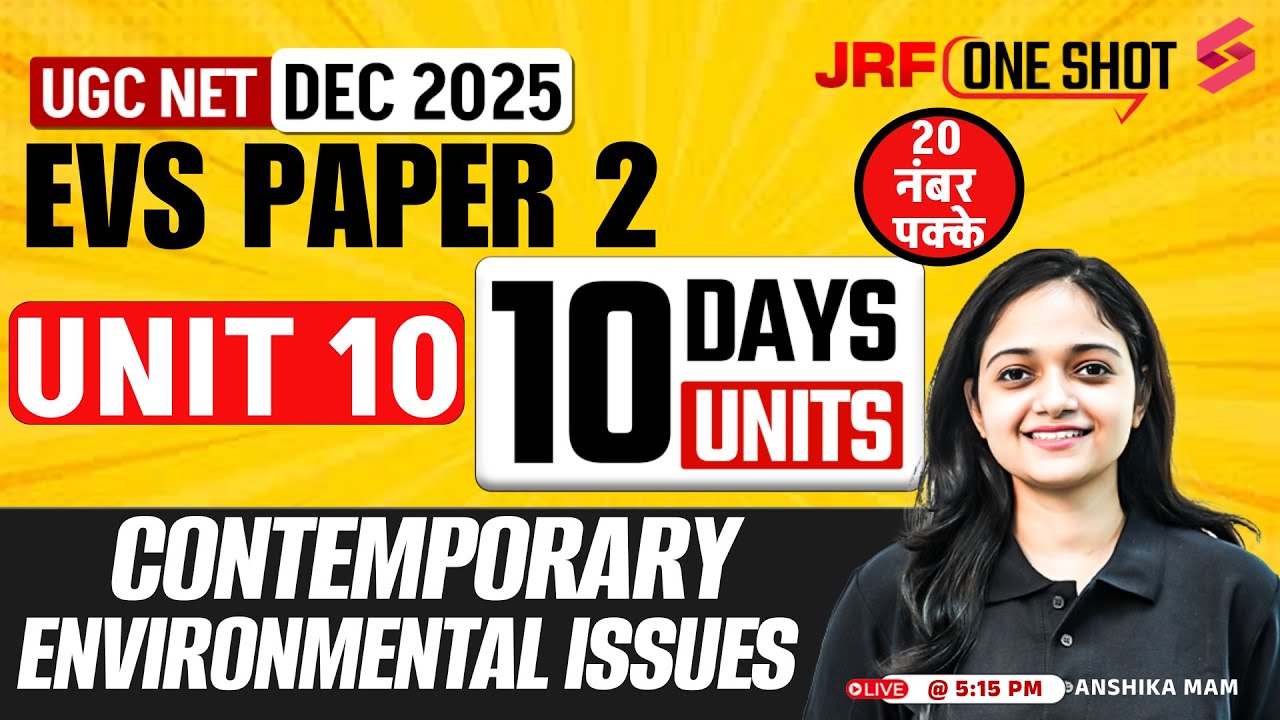 UGC NET EVS Unit 10 | Contemporary Environmental Issues In Environmental Sciences UGC NET | Anshika