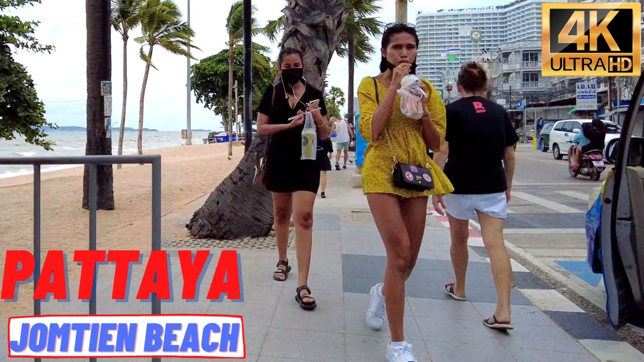 [4K] Pattaya Walk, Jomtien Beach, Dongtan Beach, Thapraya Road, Pattaya Immigration