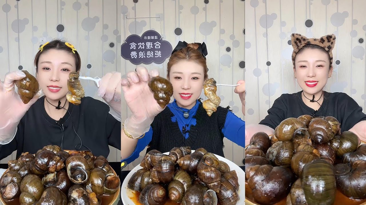 【XueYan Mukbang】Spicy stir fried snails🌶🐚#Seafood#asmr