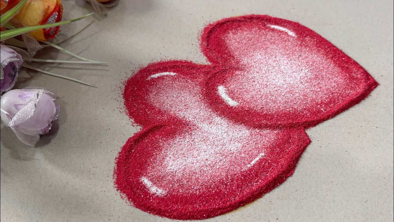 2026 Valentine’s Day Special Rangoli Designs | Relaxing satisfying Rangoli video 