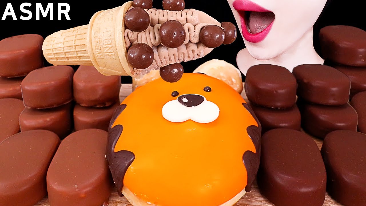 ASMR MUKBANG｜CHOCOLATE ICE CREAM, MALTESERS, KRISPY KREME DONUTS 몰티져스 초콜릿 아이스크림 도넛 EATING SOUNDS 먹방