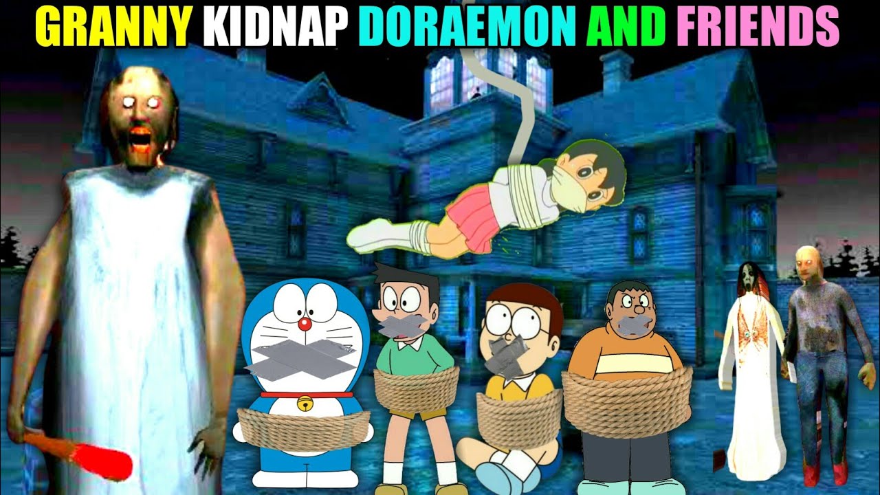 GRANNY KIDNAP DORAEMON NOBITA GIAN AND FRIENDS | Granny 3 Train Escape Doraemon | Doraemon VS Granny