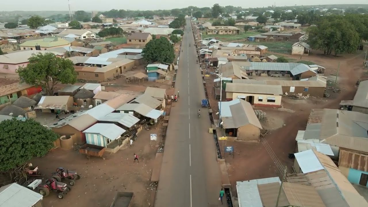 Nalerigu, Ghana at Dusk - FREE! 4K 60fps Drone Flyover Footage
