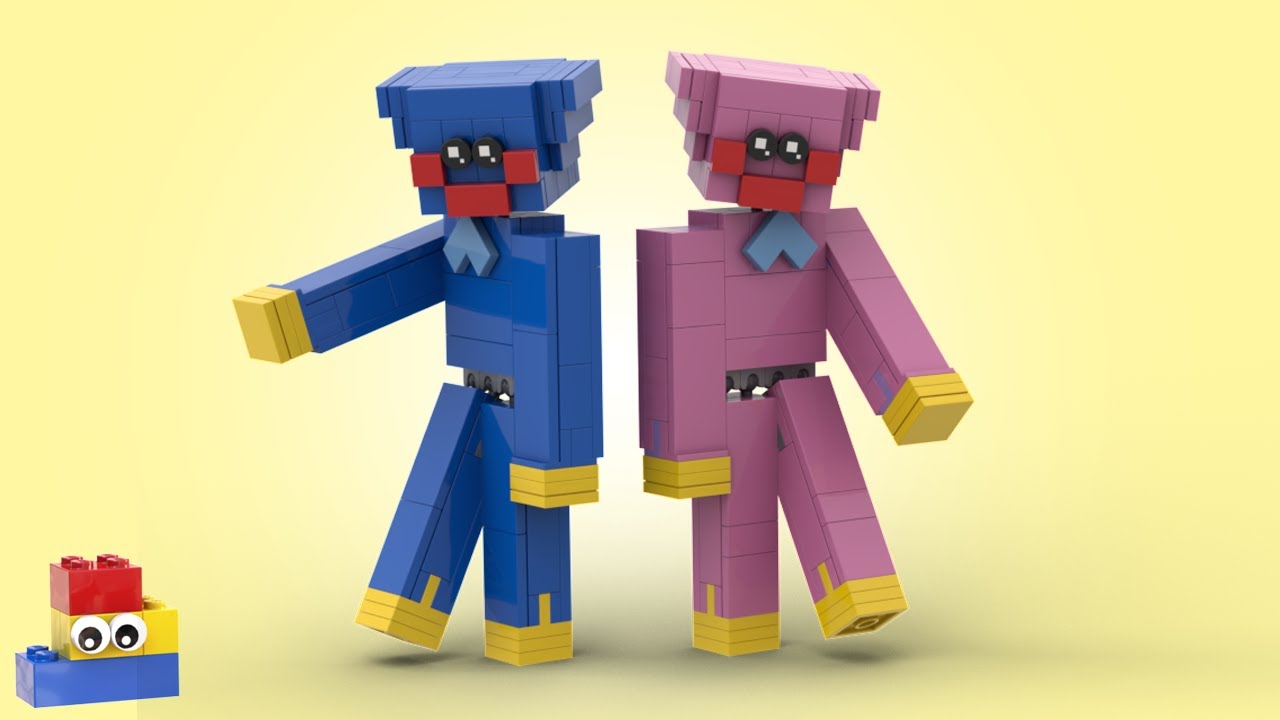 Huggy Wuggy and Kissy Missy but in Minecraft and made of LEGO! (Poppy Playtime LEGO tutorial)