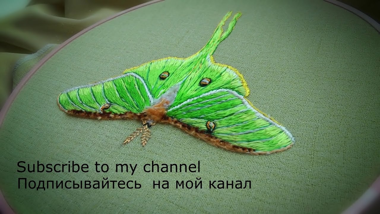 Hand embroidery design Butterfly 🦋 Luna Moth