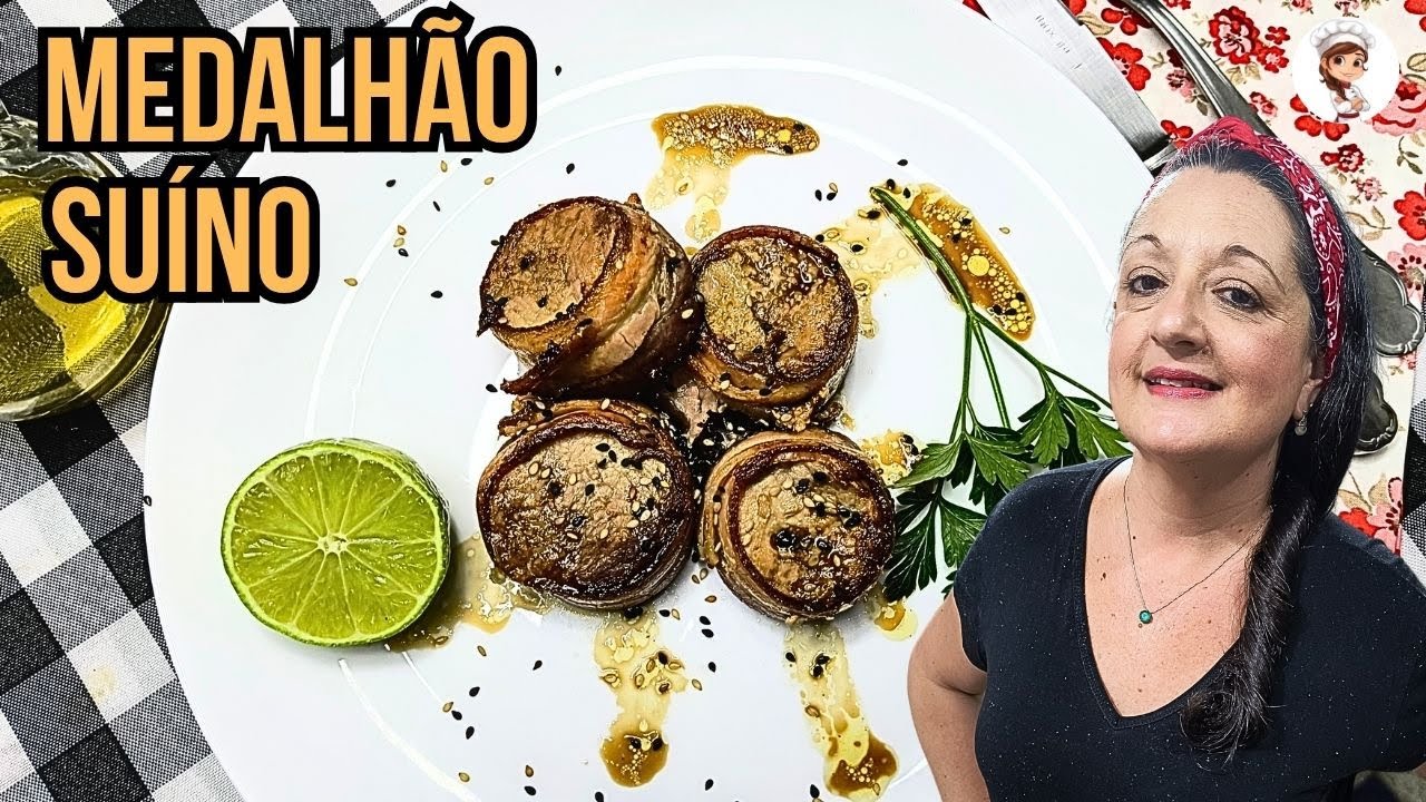 MEDALHÃO SUÍNO DE FORNO -UM PRATO SUCULENTO, DELICIOSO E SIMPLES DE FAZER.
