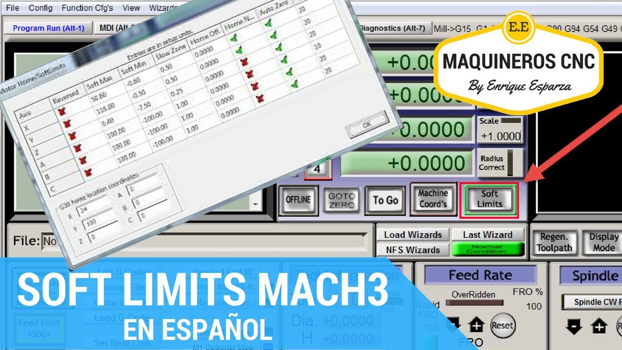 Soft Limits mach3 En Español. Cómo configurarlos.