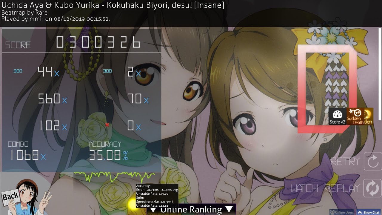 mmi- | Uchida Aya & Kubo Yurika - Kokuhaku Biyori, desu! [Insane] | 35.05% HD SD V2 