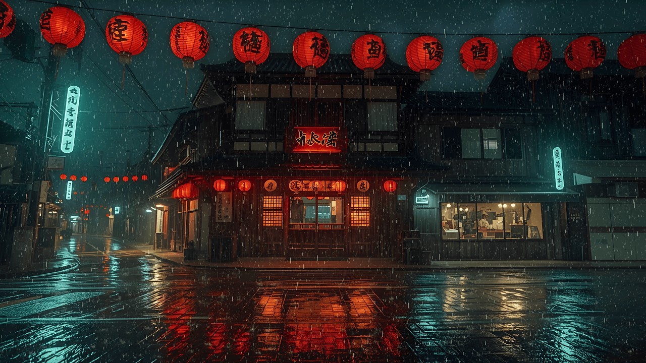 Rainy Tokyo Street after Midnight 🌧️ Ambience Lofi Music for Deep Focus and Sleep
