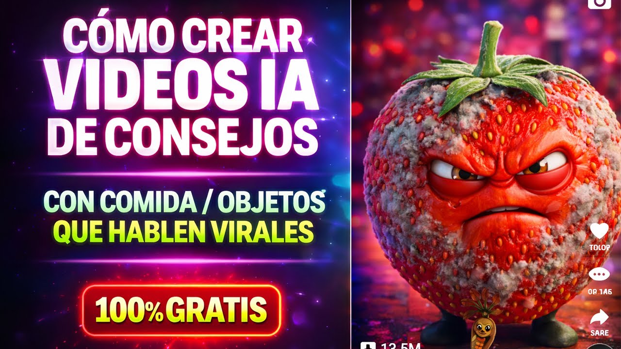 COMO crear VIDEOS IA de COMIDA y OBJETOS DANDO consejos TOTALMENTE GRATIS (GUIA 2026)