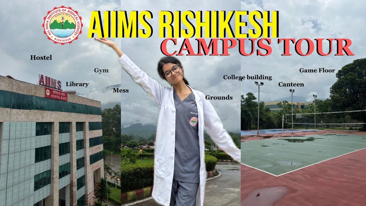 Экскурсия по кампусу AIIMS в Ришикеше | Хостел, спортзал, территория, столовая, библиотека, колле...