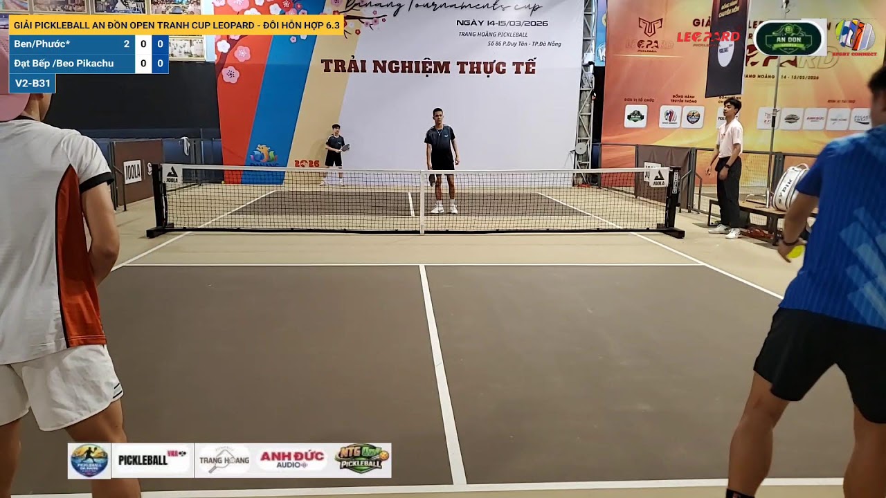 LIVE | GIẢI PICKLEBALL AN ĐỒN OPEN TRANH CUP LEOPARD - ĐÔI HỖN HỢP 6.3 | V2-B9