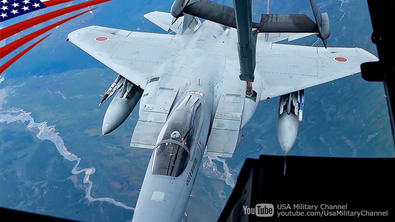 USAF Tanker Refueling Japanese F-15 Fighter - 2021