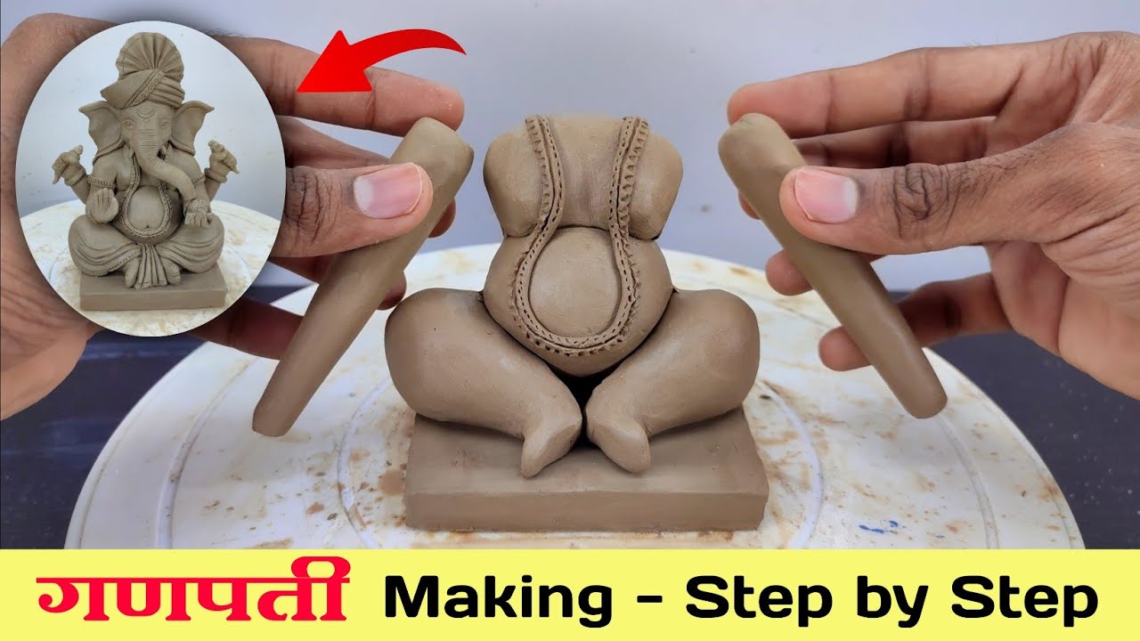 Easy way to make ganesh murti | how to make gnesha | #art #diy #diycrafts #ganesha #clay