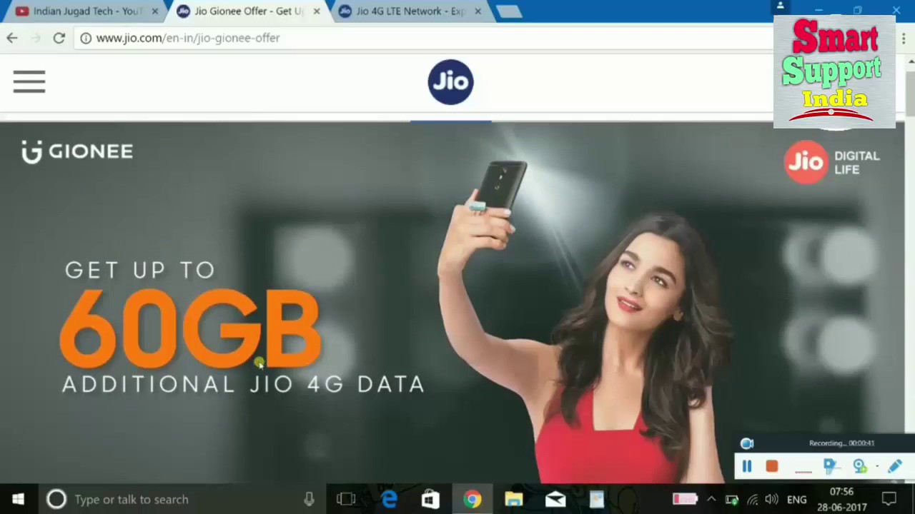 JIO 4G New Free 60GB DATA OFFER   YouTube