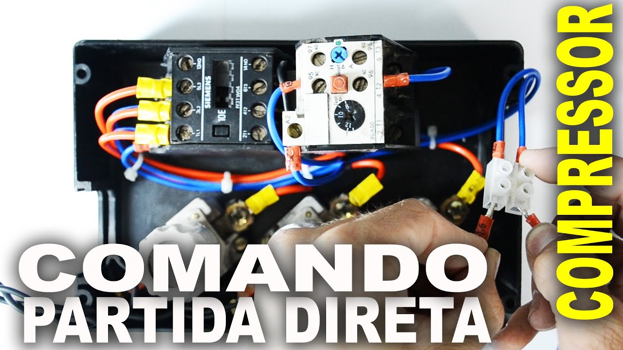 Comando de partida direta - Motor Trifásico de um compressor!