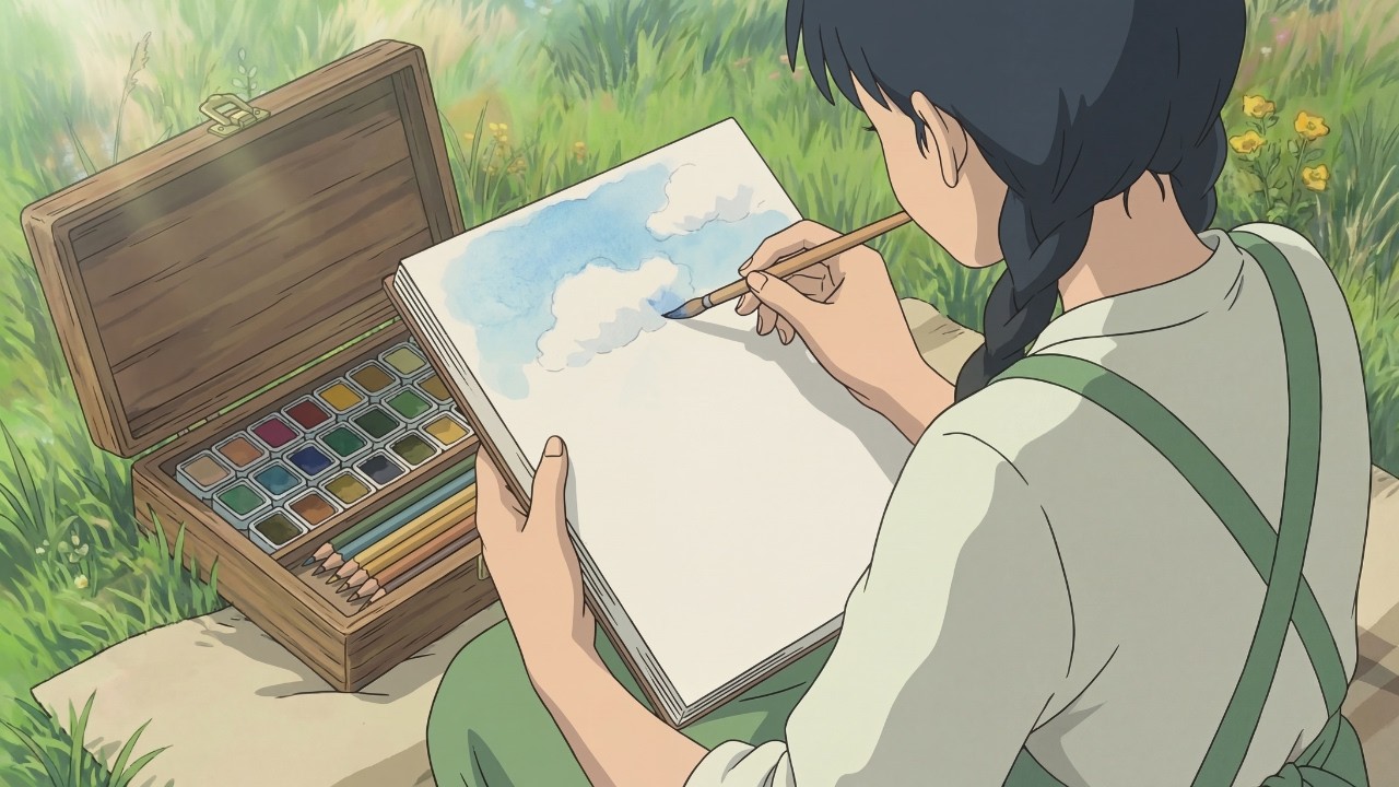 A Quiet Day in the Countryside | Sketching & Baking  | Ghibli Daily Day
