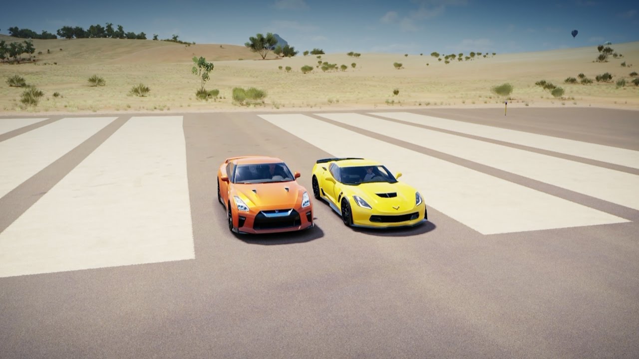 Forza Horizon 3: 2017 Nissan GT-R vs Chevrolet Corvette Z06 Drag Race