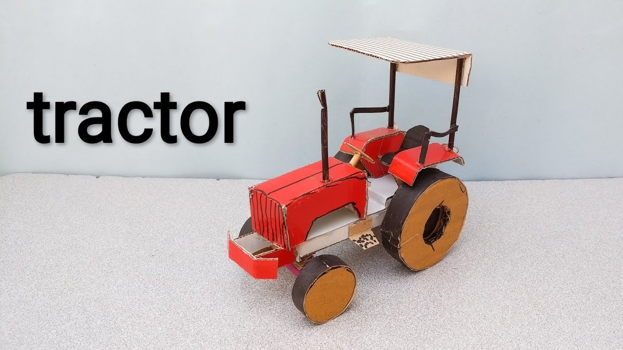 How to make mini cardboard tractor/ Ms siddiqui ideas