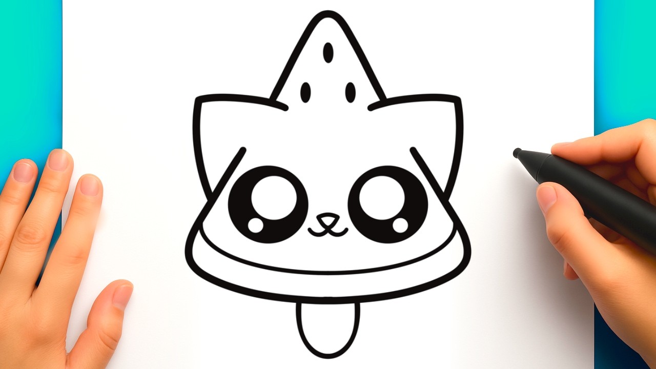 DISEGNI FACILI DA FARE | COME DISEGNARE UN GHIACCIOLO GATTINO ALL’ANGURIA FACILE (VIDEO DI DISEGNI)