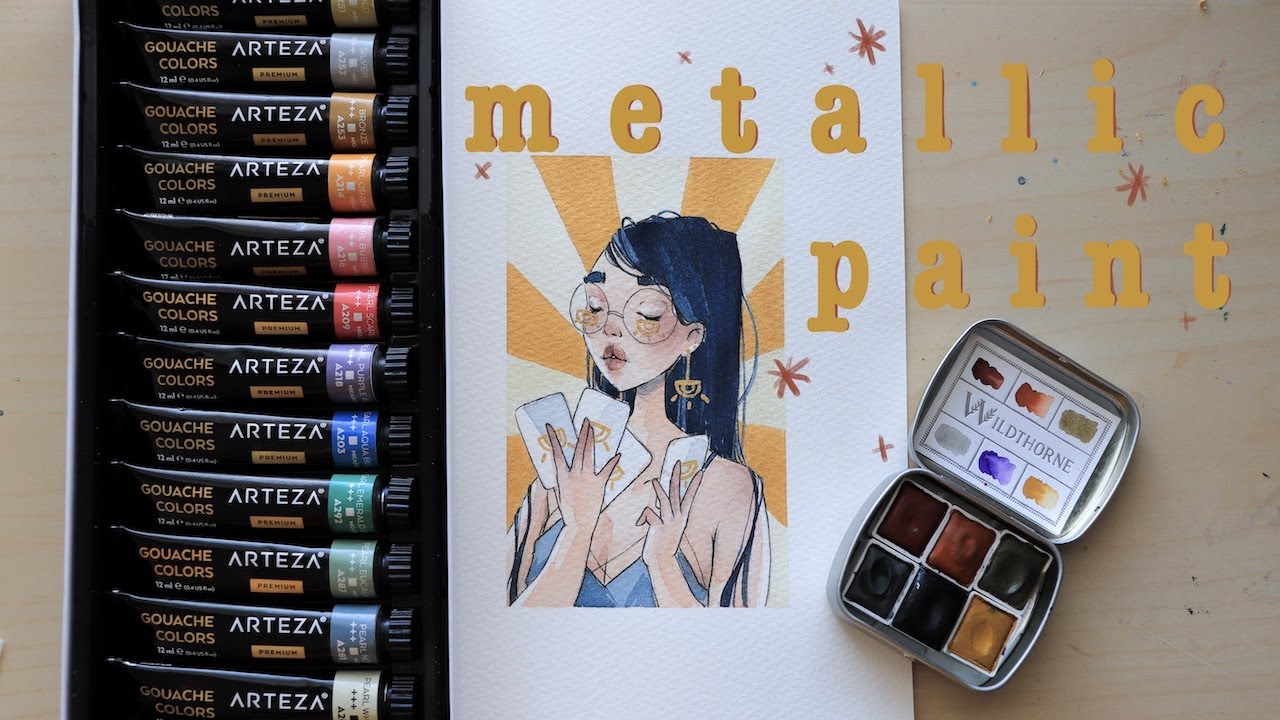 Trying Metallic Paints!✨✨ Arteza Metallic Gouache Review