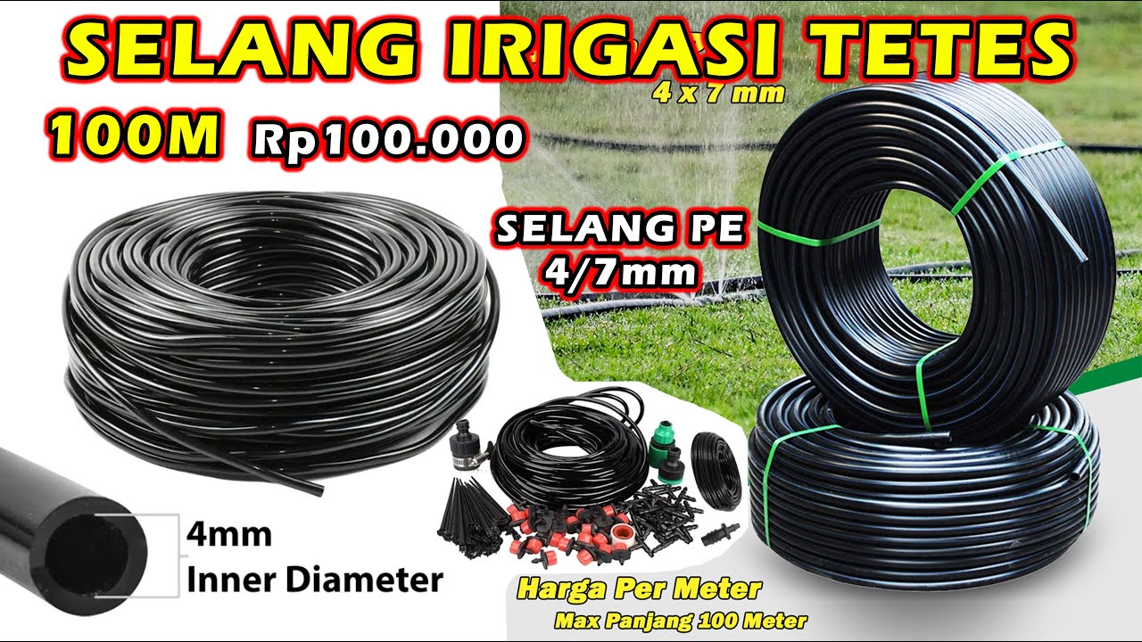 100rb 100 Meter Selang PE 7mm 4mm Irigasi Tetes ⁉️ Selang Irigasi Tanaman Pertanian Bunga Bonsai