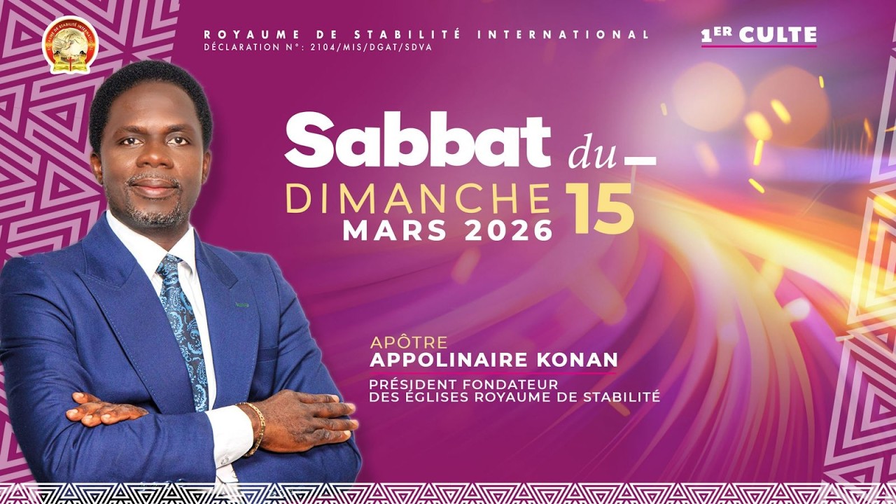 2ème culte du dimanche 15 mars 2026 | Orateur : Apôtre Appolinaire Konan