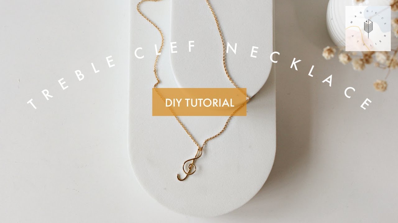 DIY Minimalist Wire Necklace |  How to make handmade treble clef necklace for all occasions