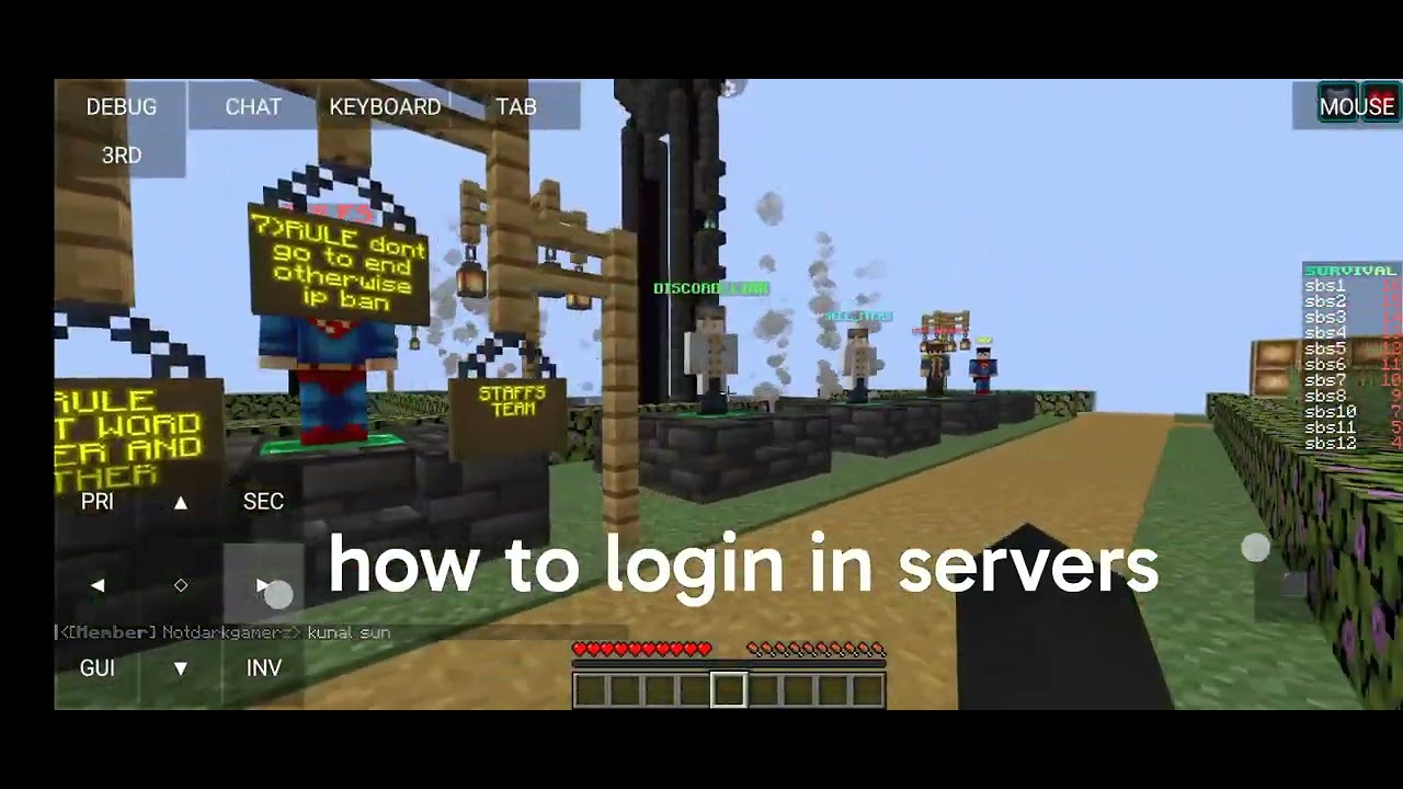 how to login in any servers