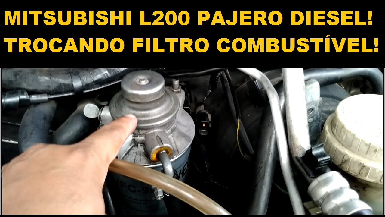 COMO TROCAR FILTRO COMBUSTÍVEL L200 SPORT OUTDOOR PAJERO SPORT FULL/EXTRAINDO AR E ÁGUA DO SISTEMA!