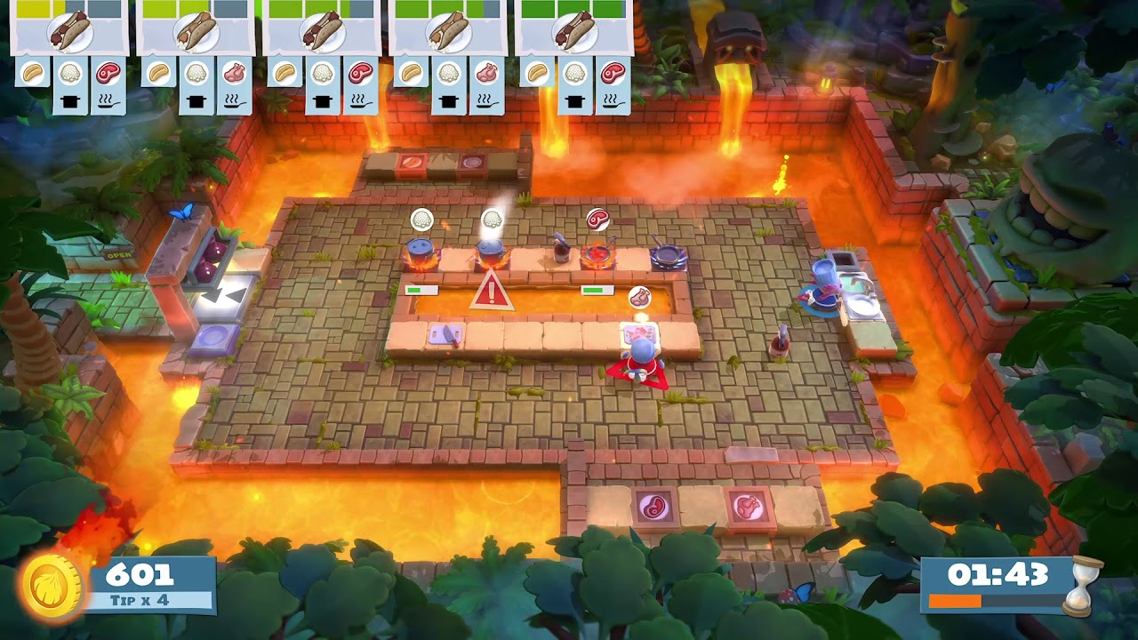 Overcooked! All You Can Eat - The Peckish Rises - Level 2-2 - 4 Stars - 2 Player co-op