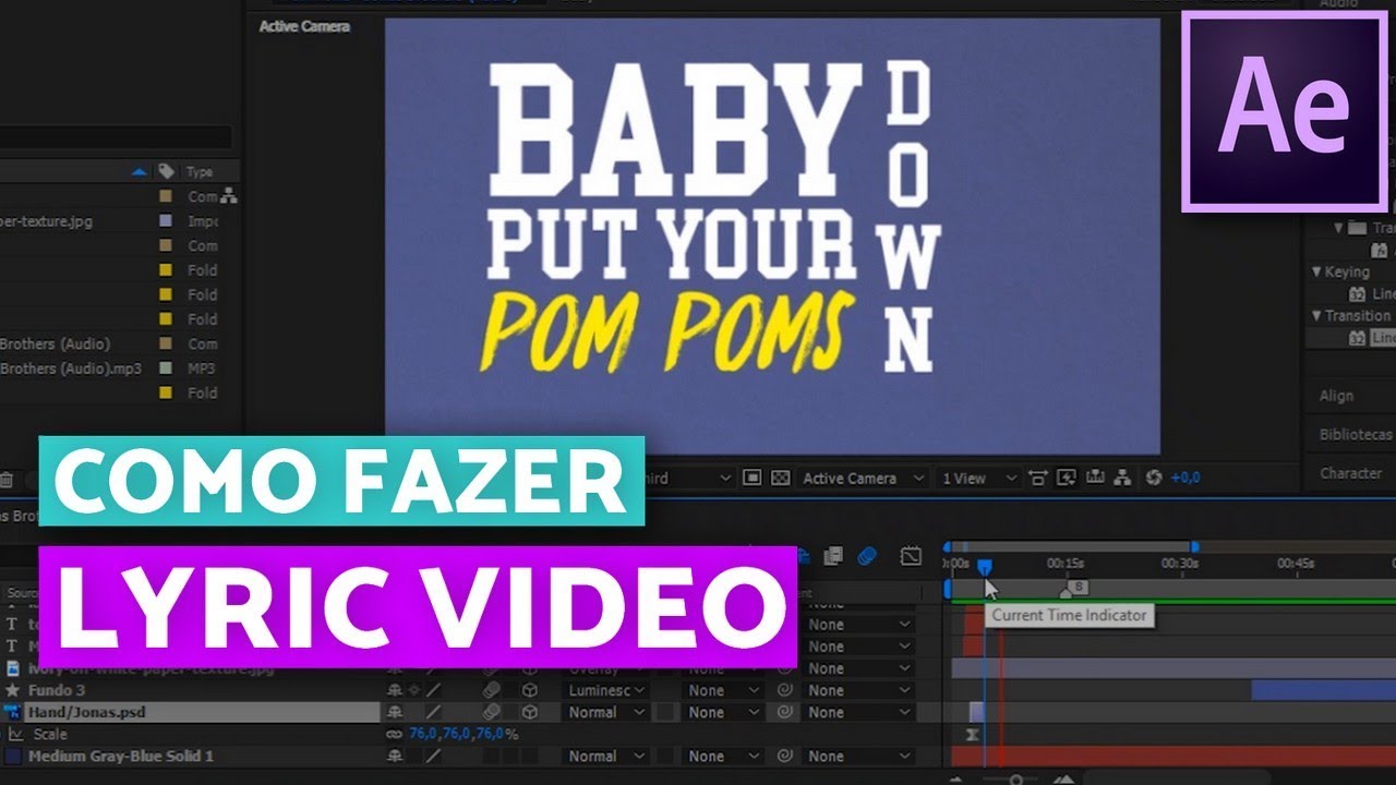 AULA: COMO FAZER LYRIC VÍDEO NO AFTER EFFECTS | EditaPraMim