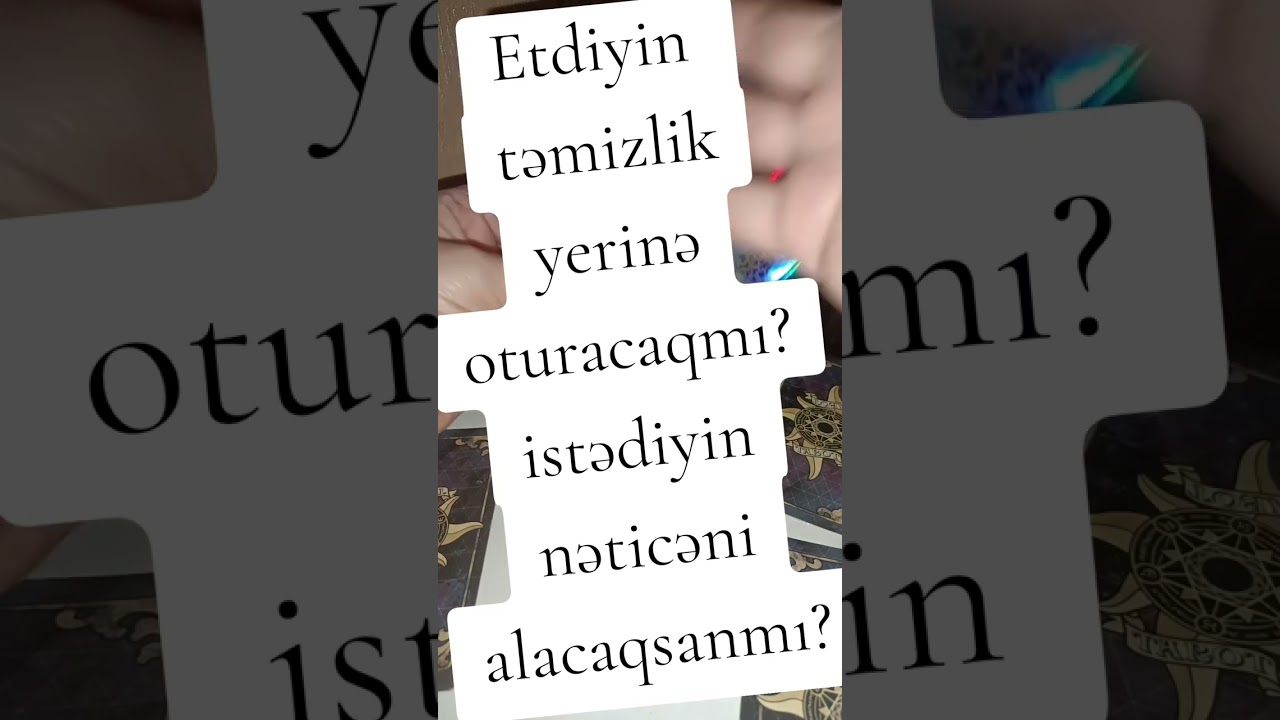Neqativdən təmizlənirsənsə videonu izlə. 050-684-97-15 tarot falı 