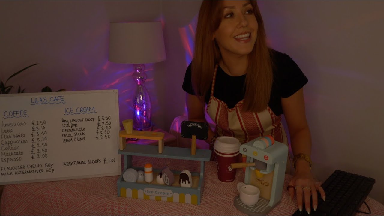 ASMR Cafe RP - Coffee & Ice Cream Stand w/ kids toys