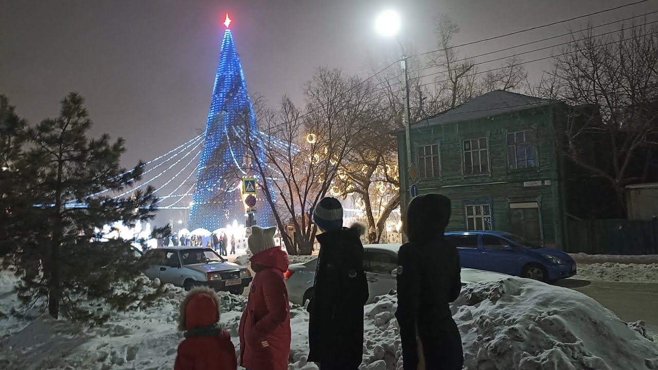 🌍 Новогодняя прогулка по вечернему Барнаулу. 