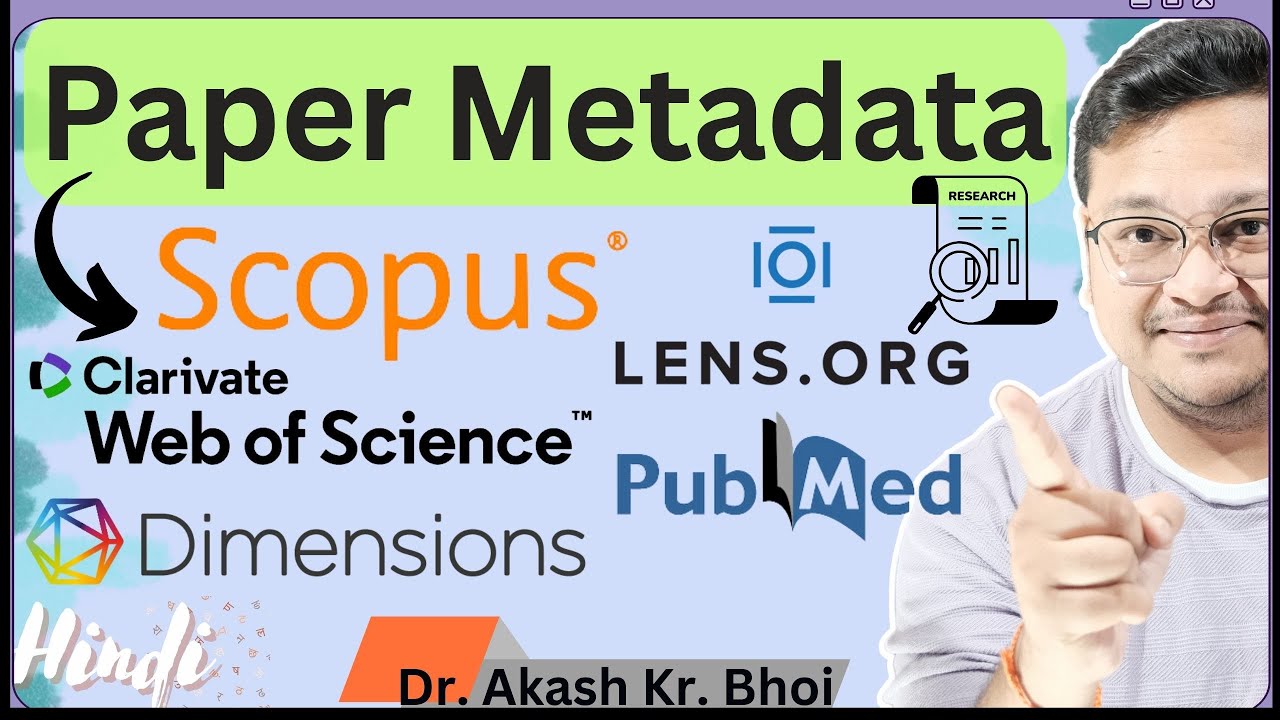 What is Metadata of a Paper || Research Metadata Extraction || Hindi