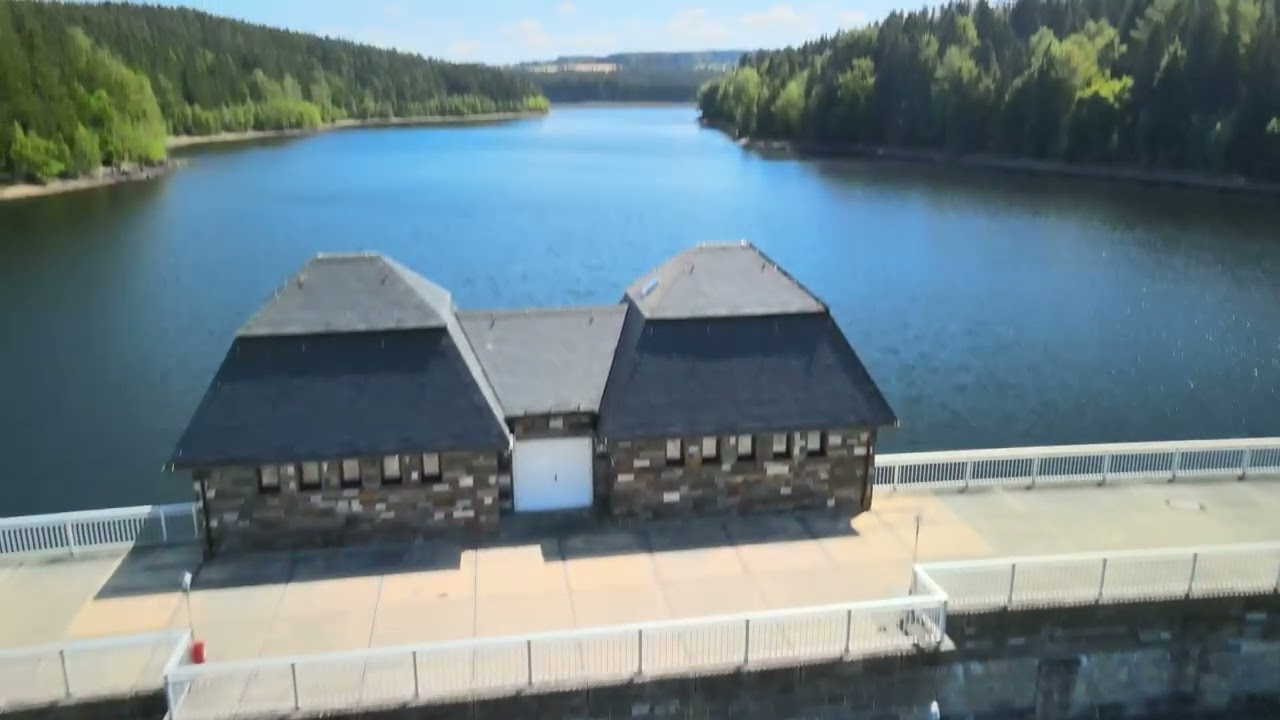 Talsperre Werda im Vogtland (HDR Full-HD) Drohnenaufnahme