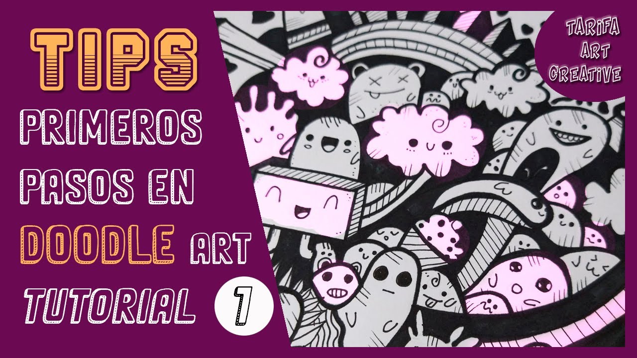 TIPS / CURSO. Aprende a dibujar DOODLE ART desde cero. Paso a paso DOODLES. Tarifa Art Creative
