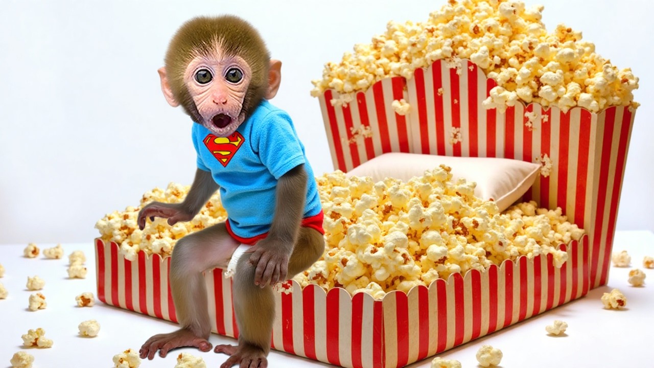 Monkey Baby Bon Bon and the baby duck are caught off guard by a sudden meteorite impact from space.