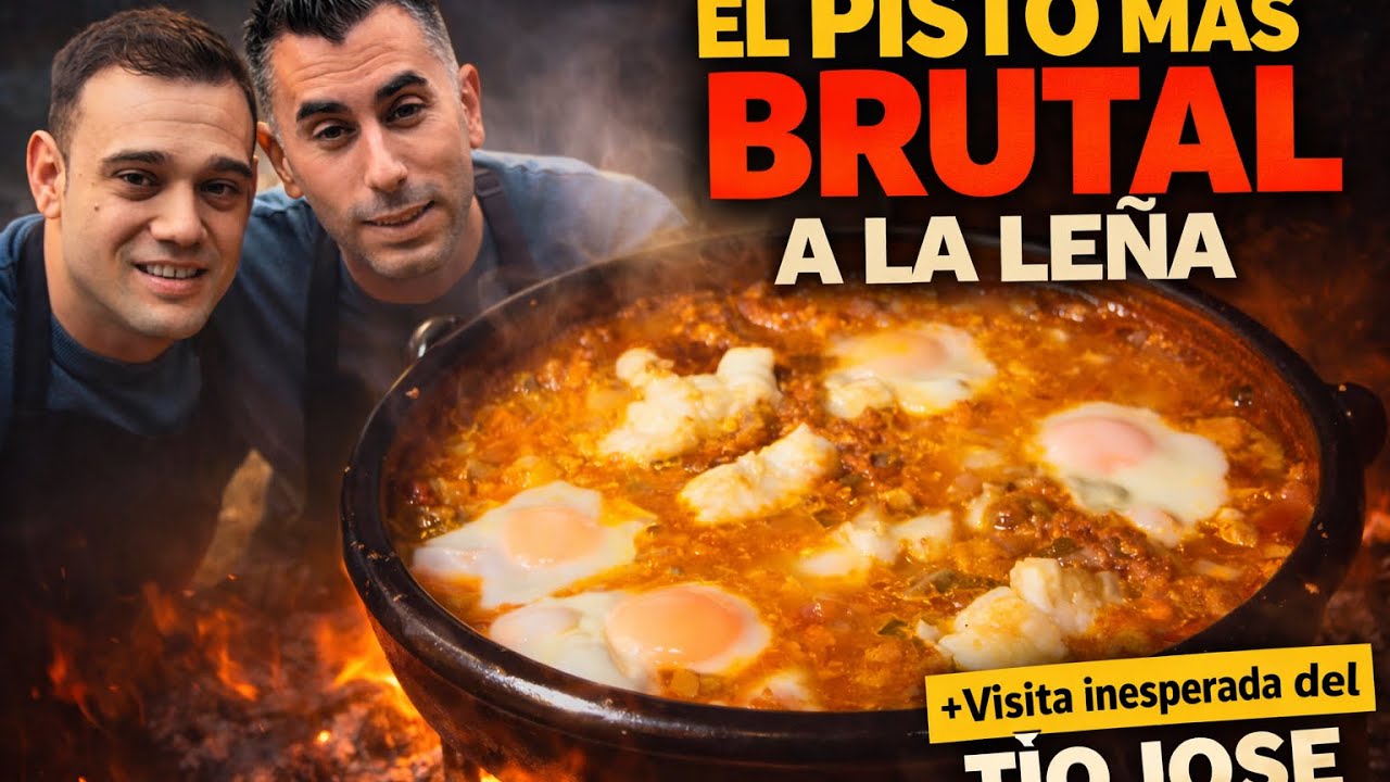 🍆 PISTO A LA LEÑA con RAPE y HUEVOS ESCALFADOS 🍆  Receta Rústica + Invitado Sorpresa 