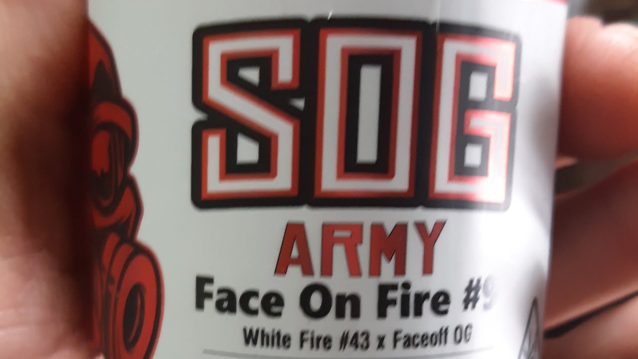 SOG Army face on fire #9 strain review