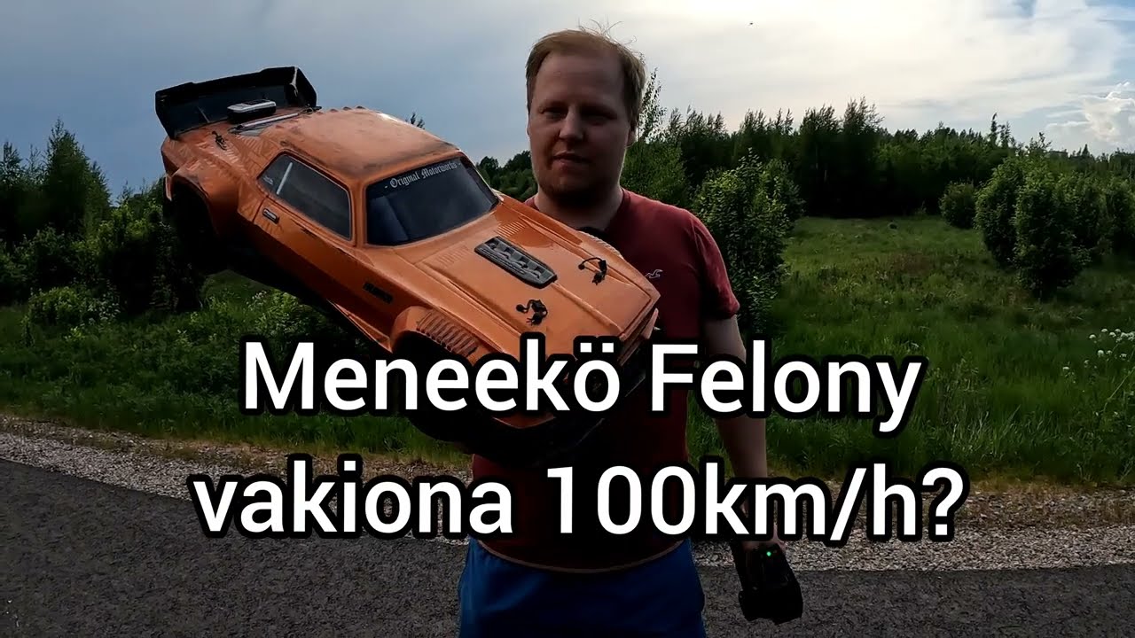 Arrma Felony 6s huippunopeus vakio välityksillä. Meneekö 100km/h?